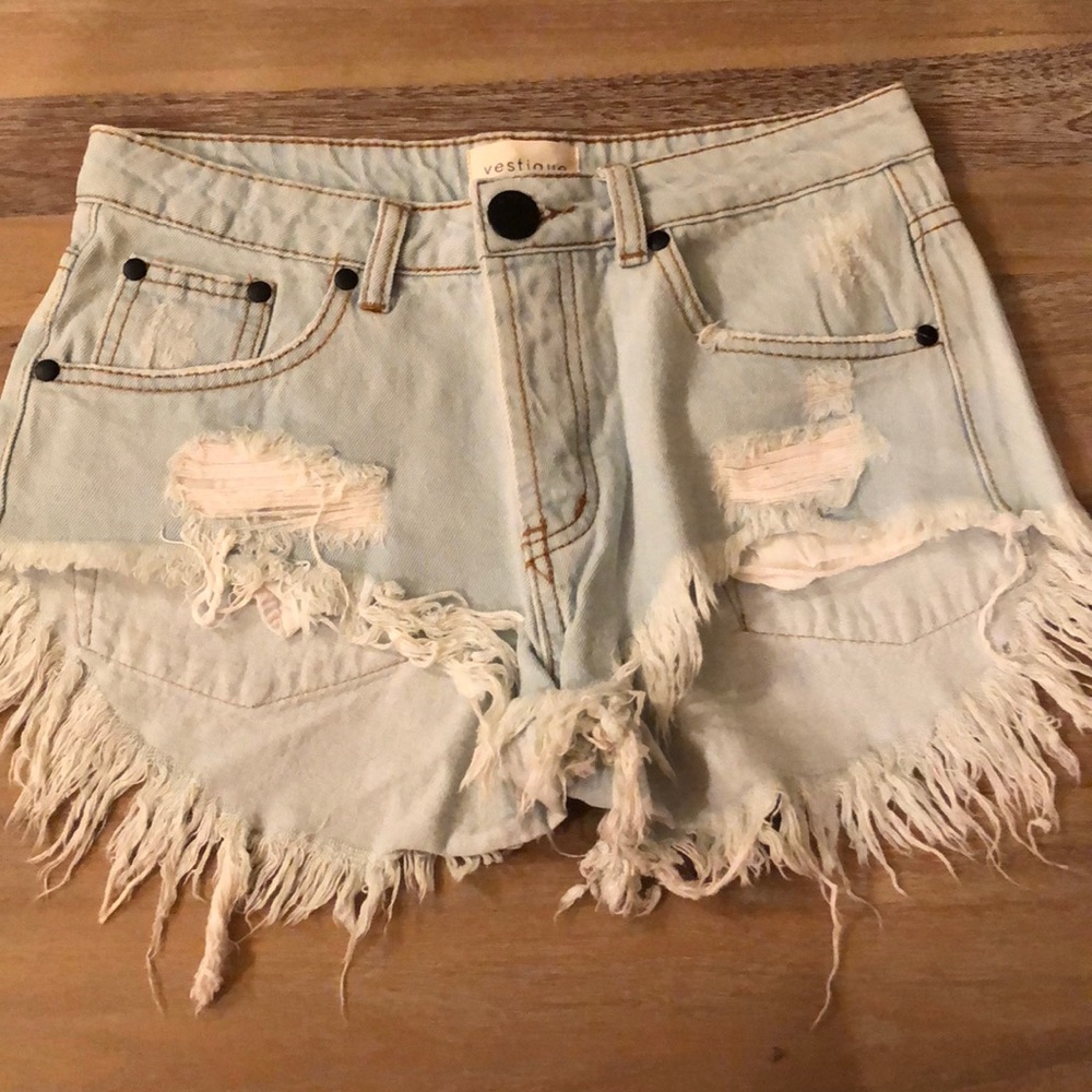 High waisted denim shorts